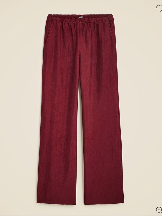 J. Crew Pants - J.Crew Stratus pants in textured satin  Medium Tall in Burgundy